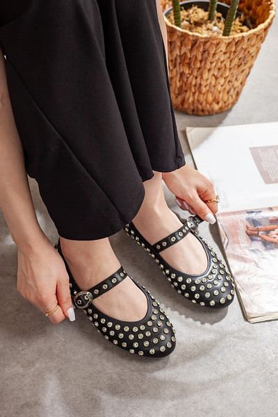 Adım Adım Kadı Stone Detailed Flat Ballerinas