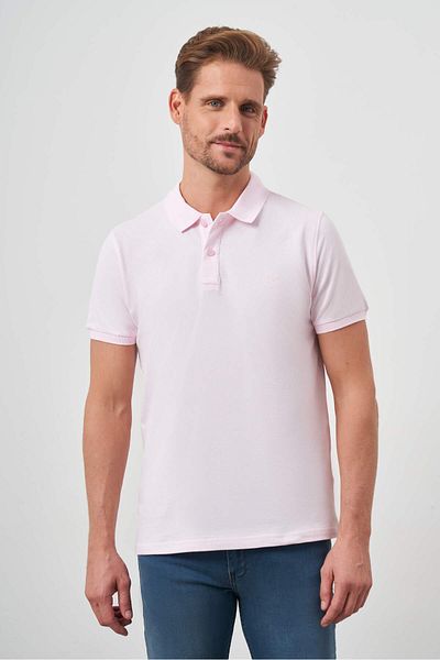 Morven Ανδρικό μπλουζάκι με ροζ Basic Polo Collar Dynamic Fit