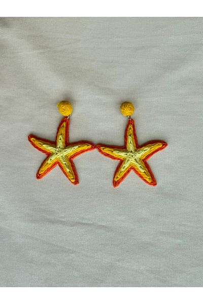 bijuxbymrv Star Paper Thread Woven Earrings