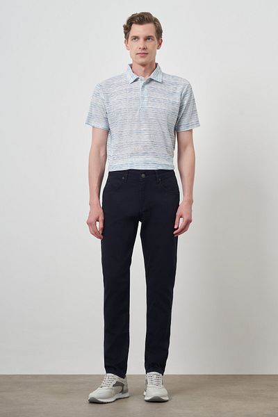 Morven Men's Navy Blue Cotton 5 Pocket Slim Fit Jean Jeans Trousers