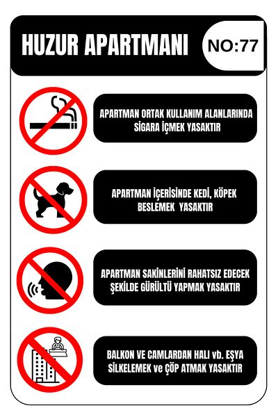 Girl Power 35 X 50 Apartment Rules Foil Printing Sticker Warning Sign