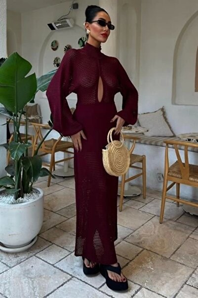 Genel Markalar Ajurlu Triko Elbise 2854