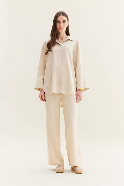 DeFacto New Season Wide Leg Linen Blended Wide Leg Trousers