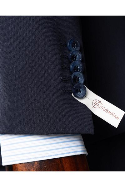 TerziAdemAltun Italian Style Jacket Pants Suit Navy Blue T14009