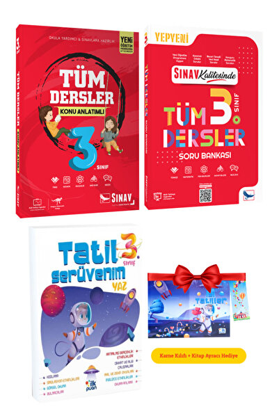 Sınav Yayınları 3. Sınıf Tüm Dersler Konu Anlatımı+Soru Bankası+Yaz Tatil Kit...