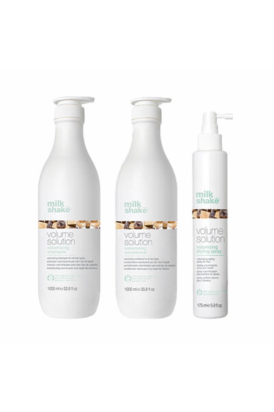 Milkshake Milk Shake Volume Solution Kit: Shampoo 1000ml + Conditioner 1000ml + Treatment 175ml Thin/Fine Hair