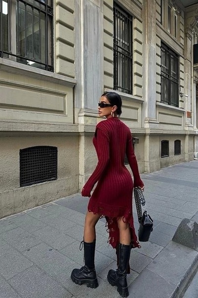 Lijuri Rochie de tricotaj cu detalii asimetrice 2824