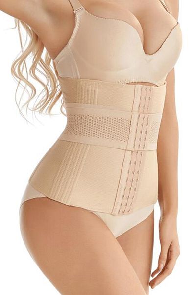 zenifique Zenifique Body Shaping Corset, 3-Row Closure, Beige, Size Xs