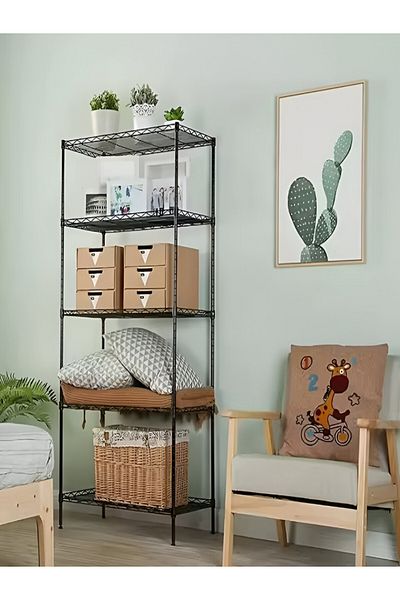 HONEYBEE 5-Tier Adjustable Shelves Durable High Quality Steel Wire Rack