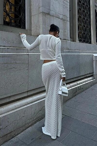 Lijuri Macey Crochet Crop Suit 9882