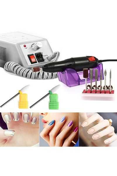 zenifique Freza Unghii Profesionala Zenifique®, Pila Electrica Unghii False 20.000 Rpm, Gri, 8 Capete De Freza