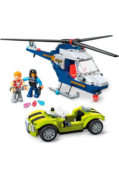 MEGA Mega Construx Police Helicopter Chase Building Set, 252 Pieces