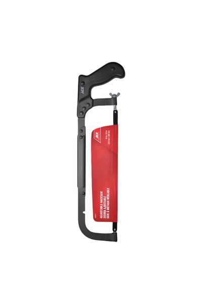 ACE Adjustable Carbon Steel Hacksaw with Steel Handle Black 10-12inch
