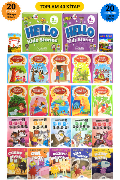 Gezegen Yayıncılık Hikaye Seti: Hello Kids Stories 20 Hikaye + Öykü Bahçesi -...