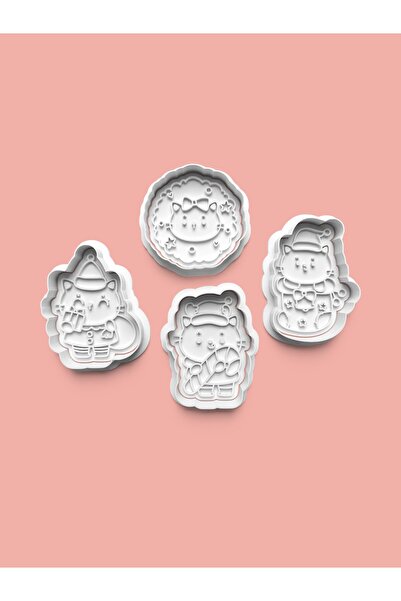 AKTASTORE قالب كوكيز على شكل قطة فاخرة وقالب عجينة السكر، مجموعة من 4 قطع 073...