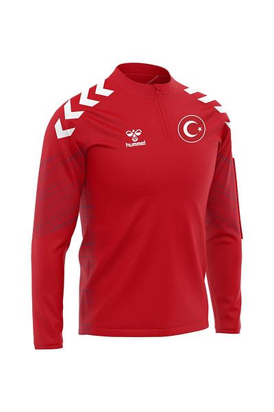 hummel National Team Line Training Tracksuit Top Red