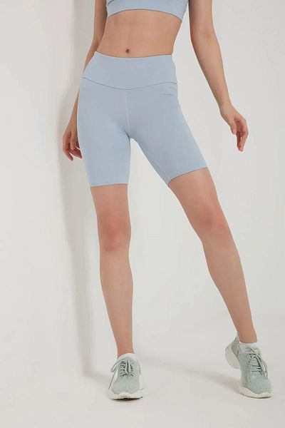 QUHOX High Waist Short Biker Sports Leggings Blue