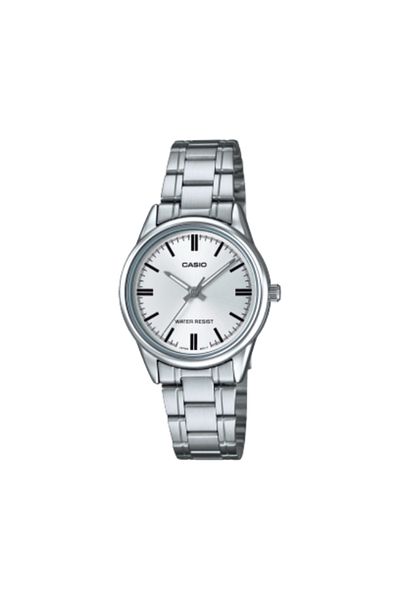 Casio ساعة كاسيو النسائية التناظرية ذات الميناء الأبيض - LTP-V005D-7A
