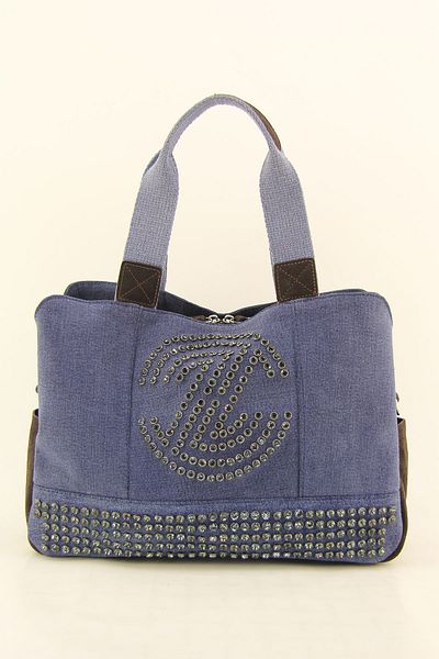 HNB Women's Brown Casual Retro Denim Multi-Eye Shoulder Bag
