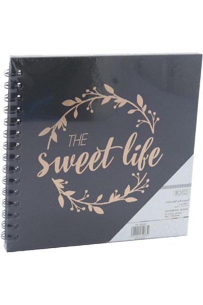 Roco Scrap Book Spiral Black "Sweet Life" 8" X 8" 20 Pages