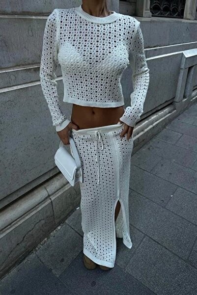 Lijuri Macey Crochet Crop Suit 9882