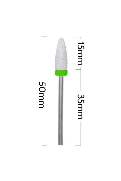 zenifique Electric Burr End, Ceramic Bit, For Gel Removal, Cylindrical Shape, Hard, White