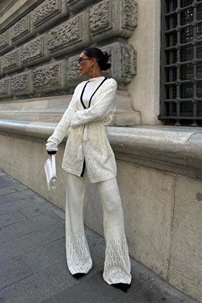 Lijuri Selvia Openwork Piping Trouser Suit 9957