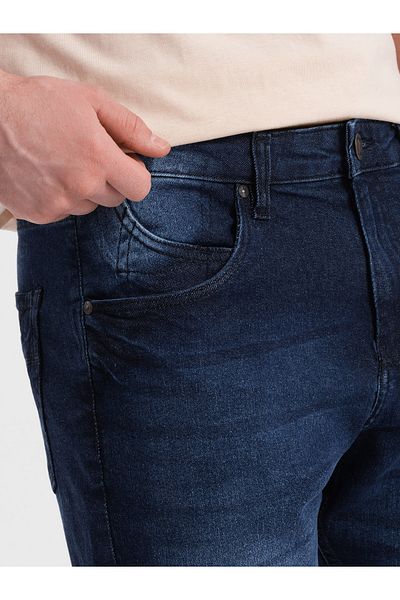 OMBRE Herren Jeansshorts mit dezenten Waschungen - Dunkelblau V3 OM-SRDS-0145 L