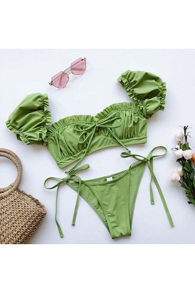 WildFashion 2-piece swimsuit with puff sleeves SW2526-12