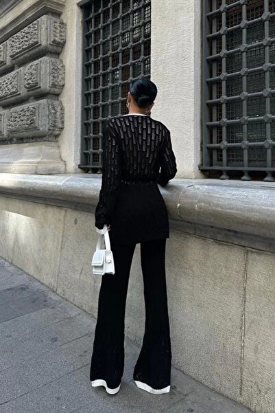 Lijuri Selvia Openwork Piping Trouser Suit 9957