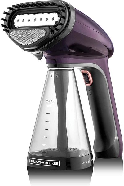 Black&Decker Black & Decker Portable Garment Steamer With Universal Bottle Adaptor 1500W Dark Purple HST1500-B5