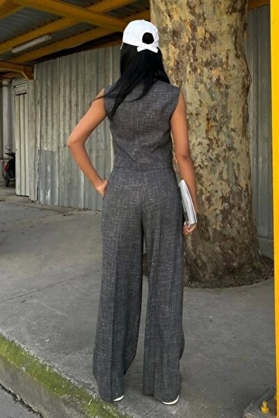 Genel Markalar Pul Payetli Ve Simli Yelekli Takım 10088