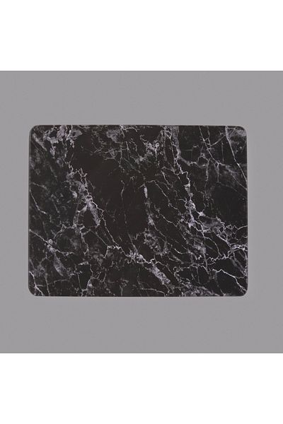Saban Marble Patterned Glass Cutting Board - Black - 20X30 cm