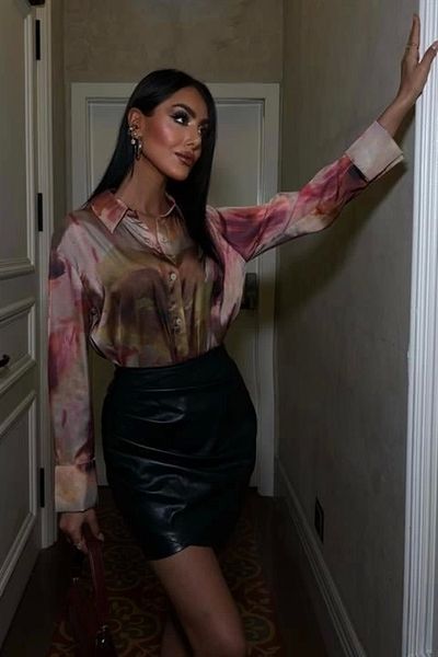 Silerra Cămașă din satin cu model Tie-Dye 3445