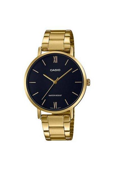 Casio ساعة كاسيو النسائية التناظرية ذات الميناء الأسود - LTP-VT01G-1BUDF