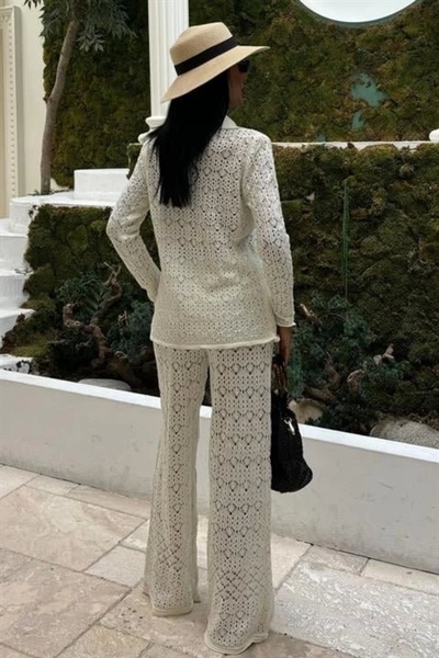 Lijuri Odette Openwork Knitwear Trouser Suit 9934