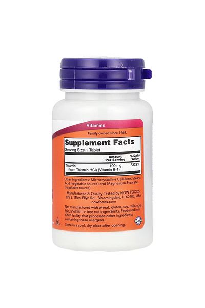 Now Foods , B-1, 100 mg, 100 Tablets