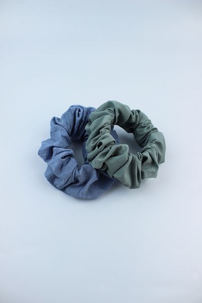 İLKYAZ Double Soft Fabric Rubber Buckle Set Bagel Buckle - Blue, Mildew Green