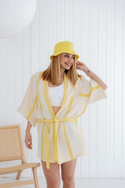Tuğba Kuğu 4 Layer Muslin Kimono - Line Series