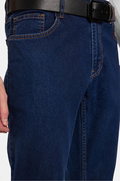 Tudors Ανδρικό Slim Fit Washed Grinding Stretchy Jeans ίσιο παντελόνι με κωνικό μπλε ναυτικό