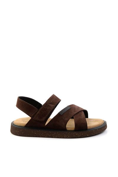 Bambi Brown Leather Men's Sandals E05801030602