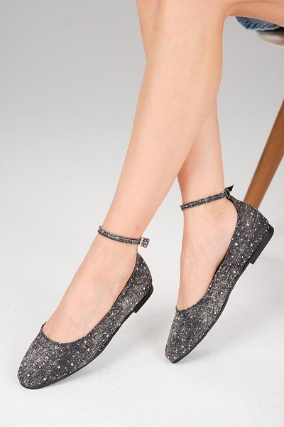 Mio Gusto Mio Gustowilma Black Color Stone Denim Ballerinas
