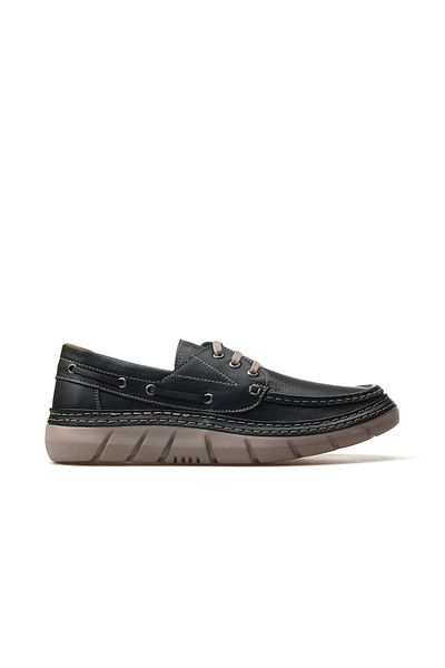 YAŞAR KAŞLI Men's Genuine Leather Marine Casual Shoes 25Y Ykm-251280 m Black