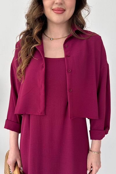 MaziButik Shirt-Dress Suit Cherry