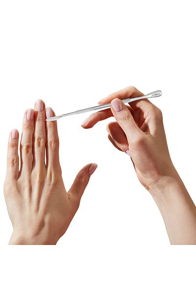 zenifique Instrument Pentru Cuticule Zenifique, Cu 2 Capete, Din Inox, Suprafata Antialunecare, Argintiu