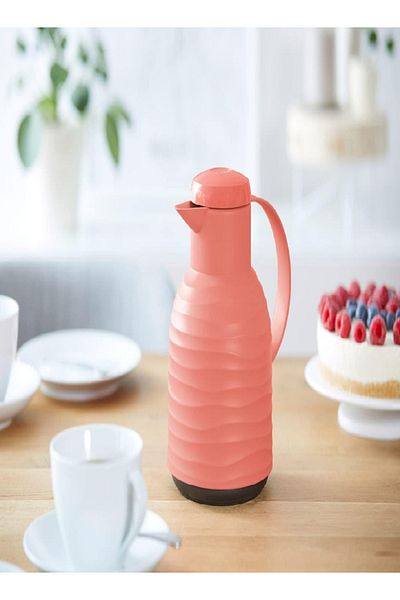 emsa Samba Wave Vacuum Jug, 1L, Coral Red – Stylish, Durable & Insulated