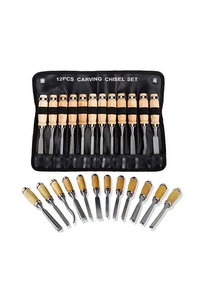 Metal Needs Set of 12 wood carving chisels