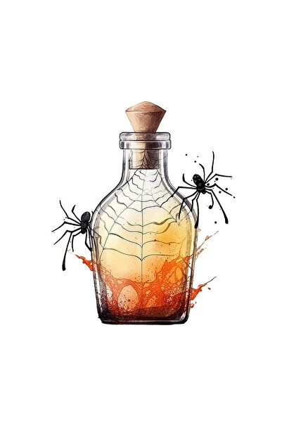 INOVATIX Set de 8 piese, autocolant Halloween, sticlă de poțiune magică porto...