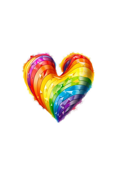 INOVATIX Set de 8 bucăți, autocolant în relief cu inimă curcubeu, INOVATIX®. ...