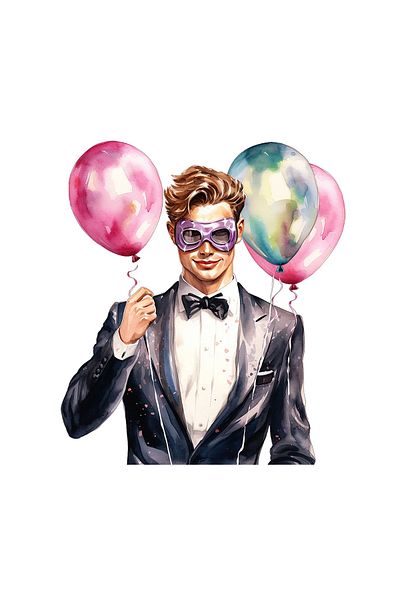 INOVATIX Set de 8 autocolante pentru invitații de Revelion cu tema Bryan, INOVATIX®. 6 cm